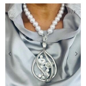 Elegant Silver and White Pearl Necklace (Silver, Gold and Multi Gold) $25 each)